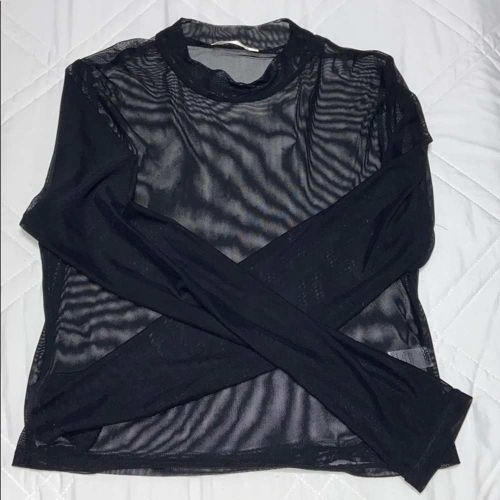 See through black mesh Long sleeve